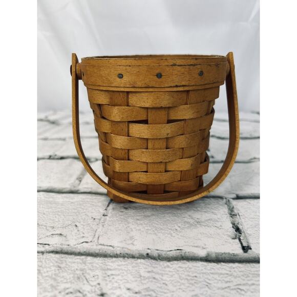 2002 Longaberger Horizon of Hope Basket w/Swinging Handle 4"RD x 4.25"H - Picture 3 of 5